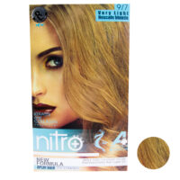 کیت رنگ مو و ابرو نیترو پلاس شماره 9.7 حجم 100 میلی لیتر رنگ نسکافه ای روشن